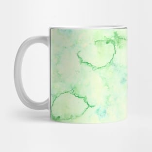 Shades of Green Liquid Paint - Watercolor Rain Painting Mirror Pattern Mug